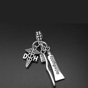 Dental hygenist tooth brush charms bracelet charms beads fits European b…